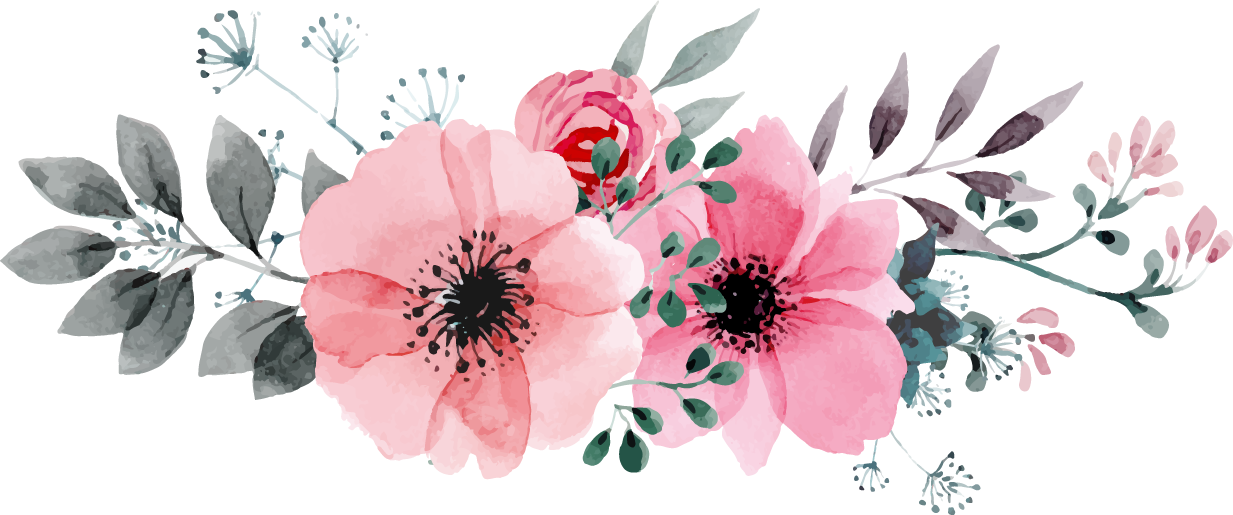 Flowers Vectors Clipart Png Image 05 - Transparent Watercolor Flowers Png (1233x515)