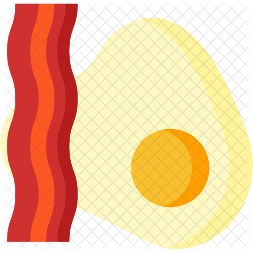 Bacon, Cooking, Cook, Egg, Food Icon - Blood Orange (512x512)