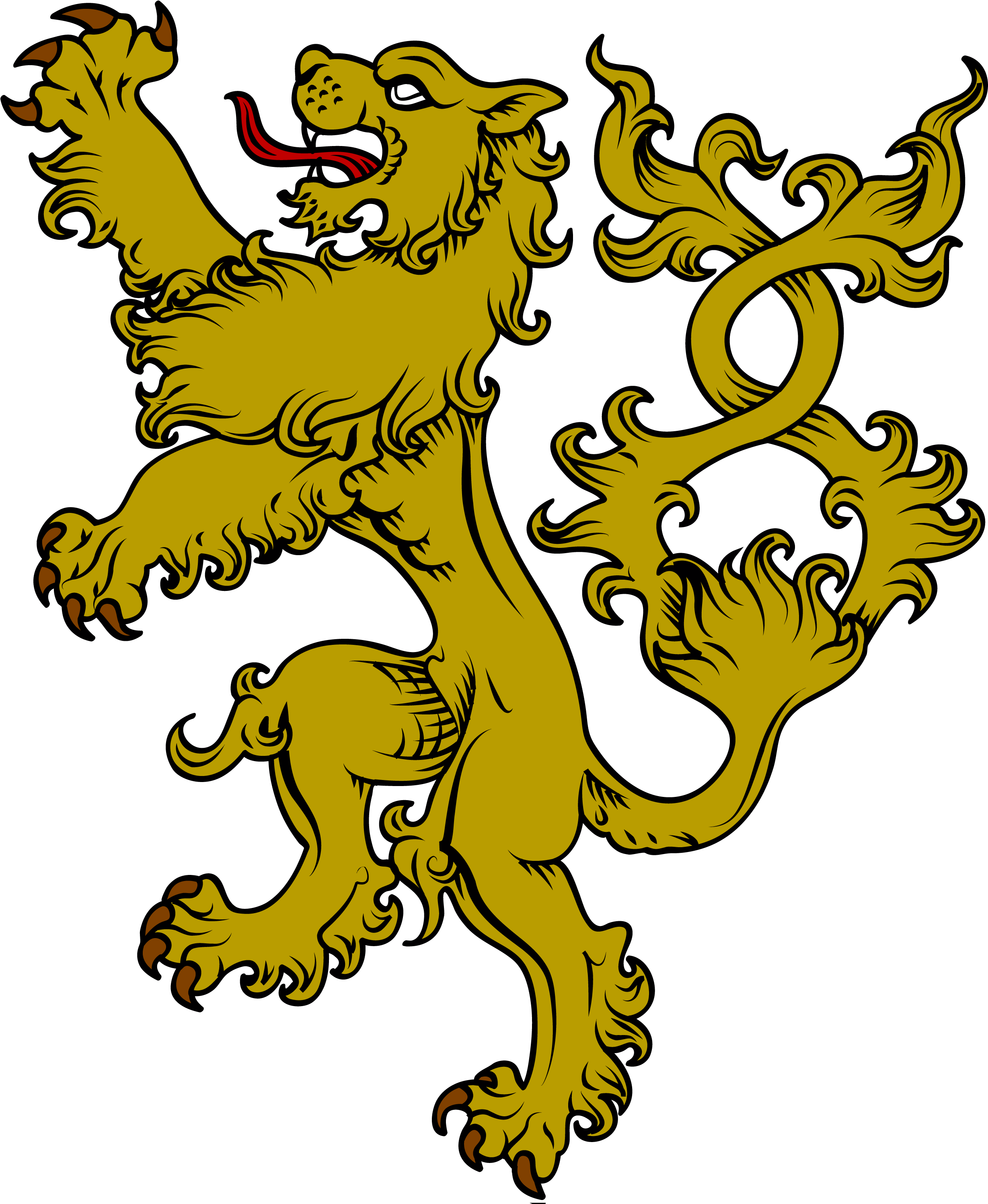 Heraldic Wolf - Lion Coat Of Arms (2468x3000)