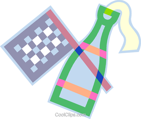 Checkered Flag And Champagne Royalty Free Vector Clip - Chessboard (480x407)