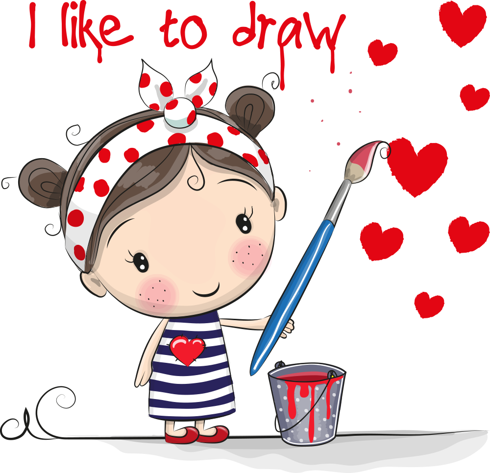 Cartoon Royalty-free Stock Photography Illustration - Girl And Puppy Cartoon (1000x966)