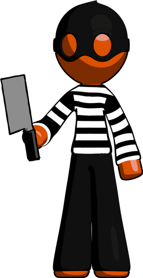 Thief Man Holding Meat Cleaver - Ninjatō (283x550)