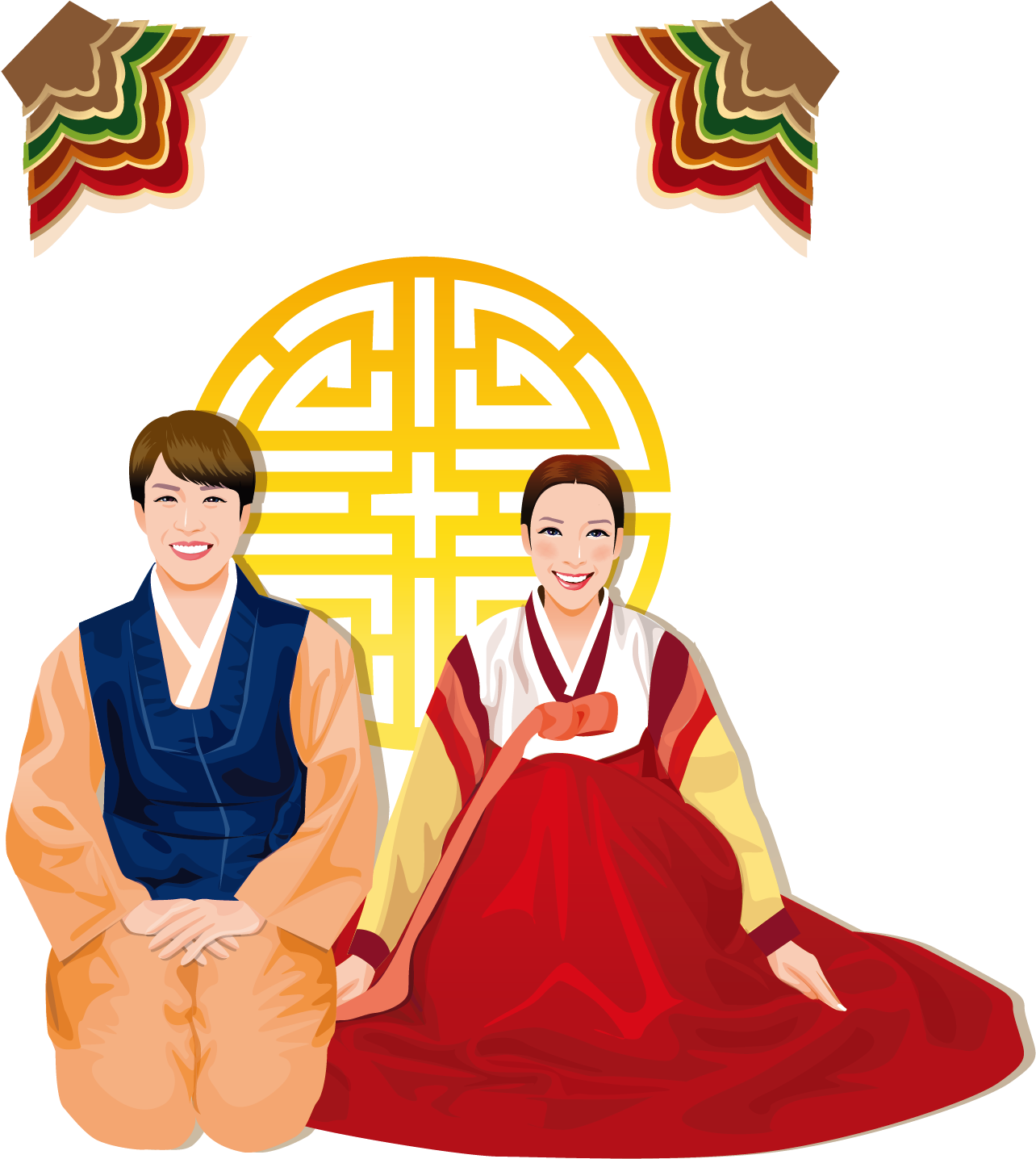 Korea Hanbok Stock Photography Clip Art - Vector Graphics (1550x1634)