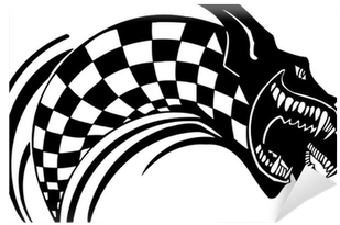 Checkered Flag And Wolf - Illustration (400x400)