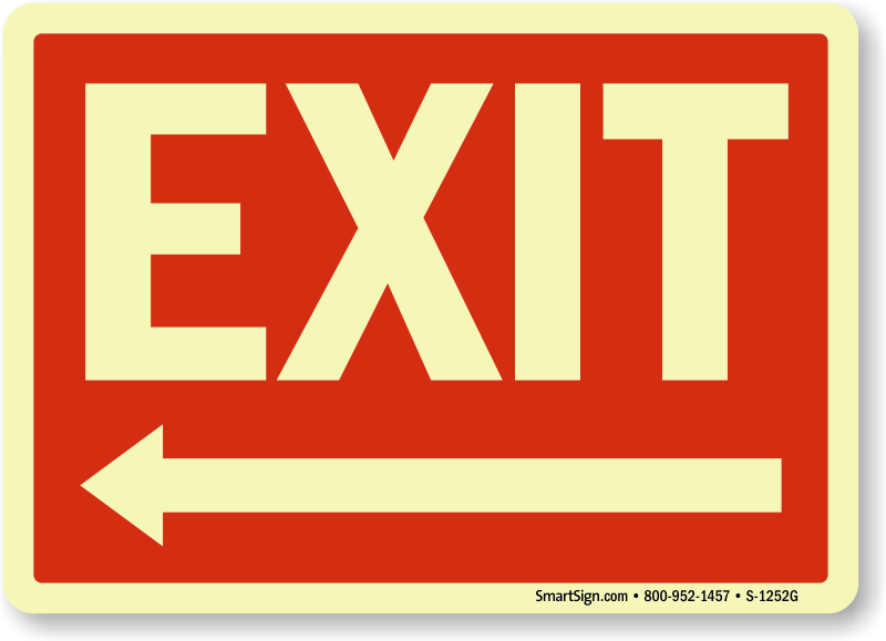 Zoom, Price, Buy - Left Arrow Exit Sign (800x579)