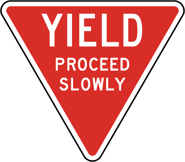Yield Proceed Slowly Sign - Zelda 30th Anniversary (600x526)