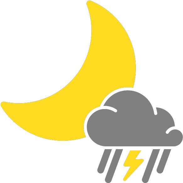 Sunny Clipart Mixed Weather - Thunderstorm Clipart Icon (600x600)