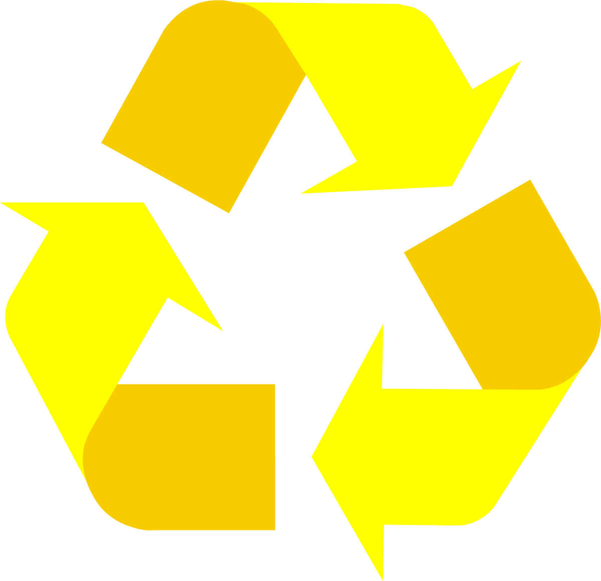 Yellow Universal Recycling Symbol / Logo / Sign - Recycling Symbol (1200x1161)