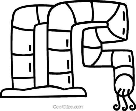 Factory Tubes Royalty Free Vector Clip Art Illustration - Line Art (480x390)