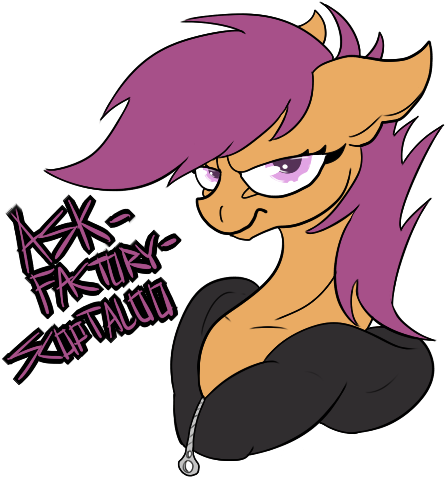 Ask Factory Scootaloo By Glitchdove - Cartoon (500x500)