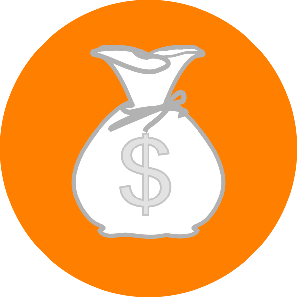 Orange Money Bag Clip Art At Clker - Bitcoin Icon Vector (600x600)