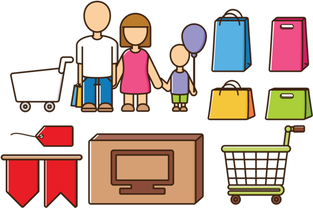 Family Shopping Vectors - Transparent Shopping Icon Infographic (700x490)