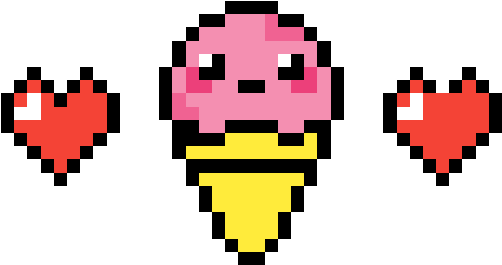 Pixel Art Ice Cream - Cartoon (1200x1200)