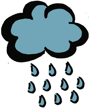 Rain Cloud Clipart - Cartoon Rain Cloud (350x428)