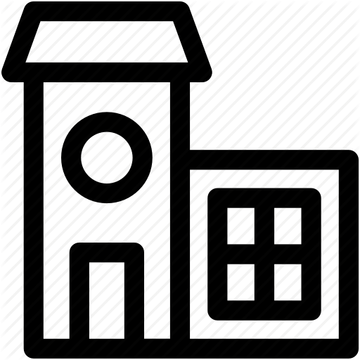 Hotel Building Illustration Line Outline Flat Stock - Hotel Building Illustration Line Outline Flat Stock (512x512)