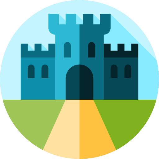 Summer Garden In The Castle - Castle Flat Icon Png (512x512)