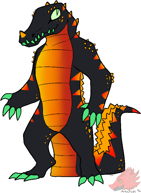 Fire Croc Ref - Drawing (642x850)