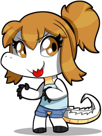 Chibi Croc Star By Silvishinystar - Cartoon (400x471)