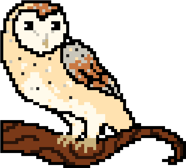 Barn Owl - Barn Owl Pixel Art (630x590)