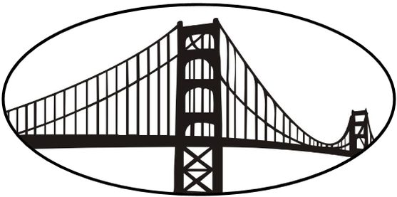 Bay Bridge, Golden Gate, San Francisco, A Cappella - Clip Art Golden Gate Bridge Transparent (564x390)