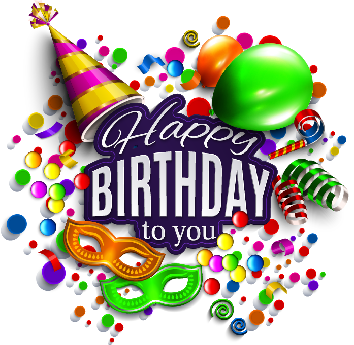 Beautiful Happy Birthday Vector Material - Transparent Happy Bday Png (697x681)