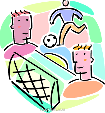 Soccer Players And A Soccer Net Royalty Free Vector - Soccer Players And A Soccer Net Royalty Free Vector (443x480)