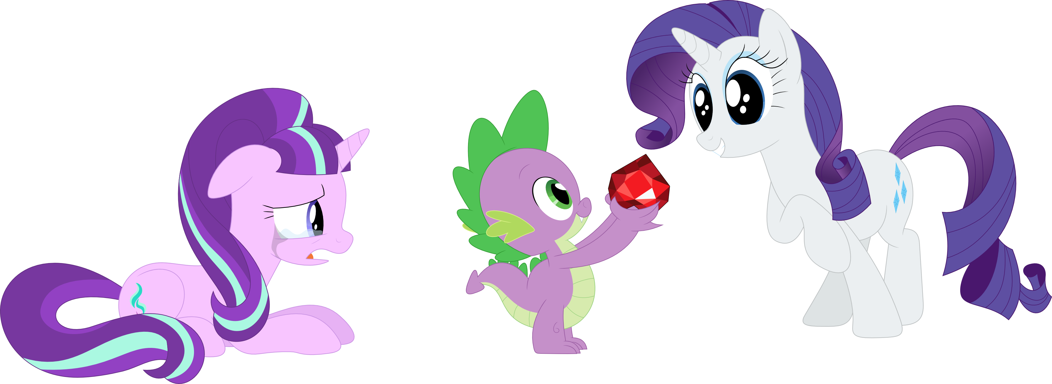 A Gift To The Unicorn Spike Loves By Porygon2z - Spike X Starlight Love (3585x1308)