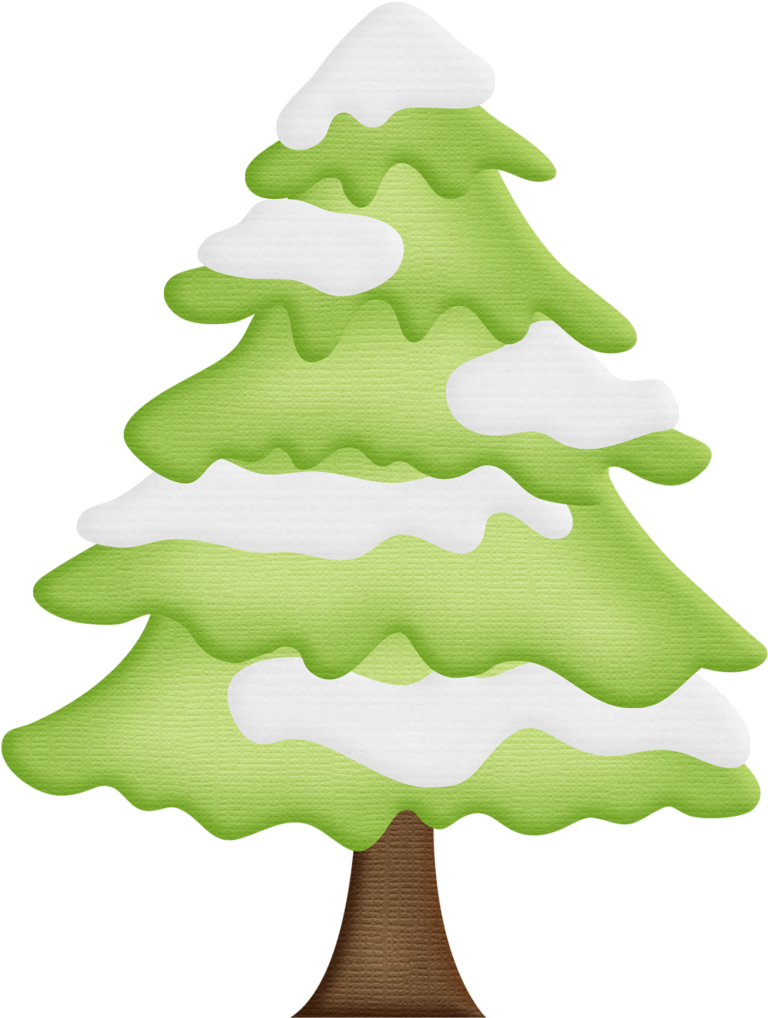 Winter Clipart Christmas Tree - Pine Tree With Snow Clipart (774x1024)