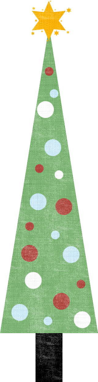 Christmas Tree Green Dari Holiday Magic Scrapbook Kit - Polka Dot (320x1243)