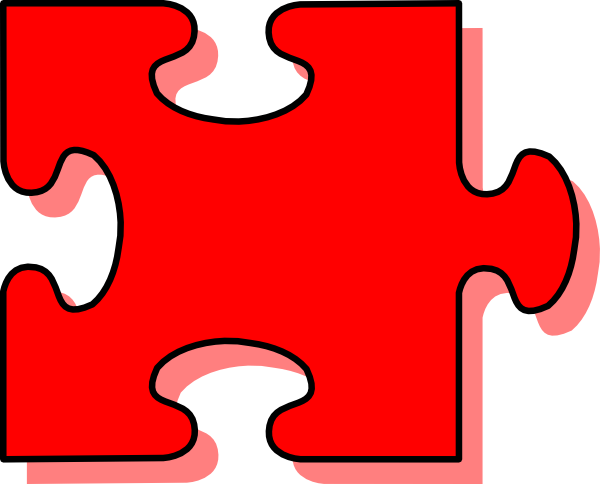 Red Puzzle Piece Clip Art At Clker Com Vector Clip - Puzzle Pieces Clip Art (600x484)