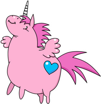 Pudgy Unicorn By Crysomandiaz - Cartoon (400x416)