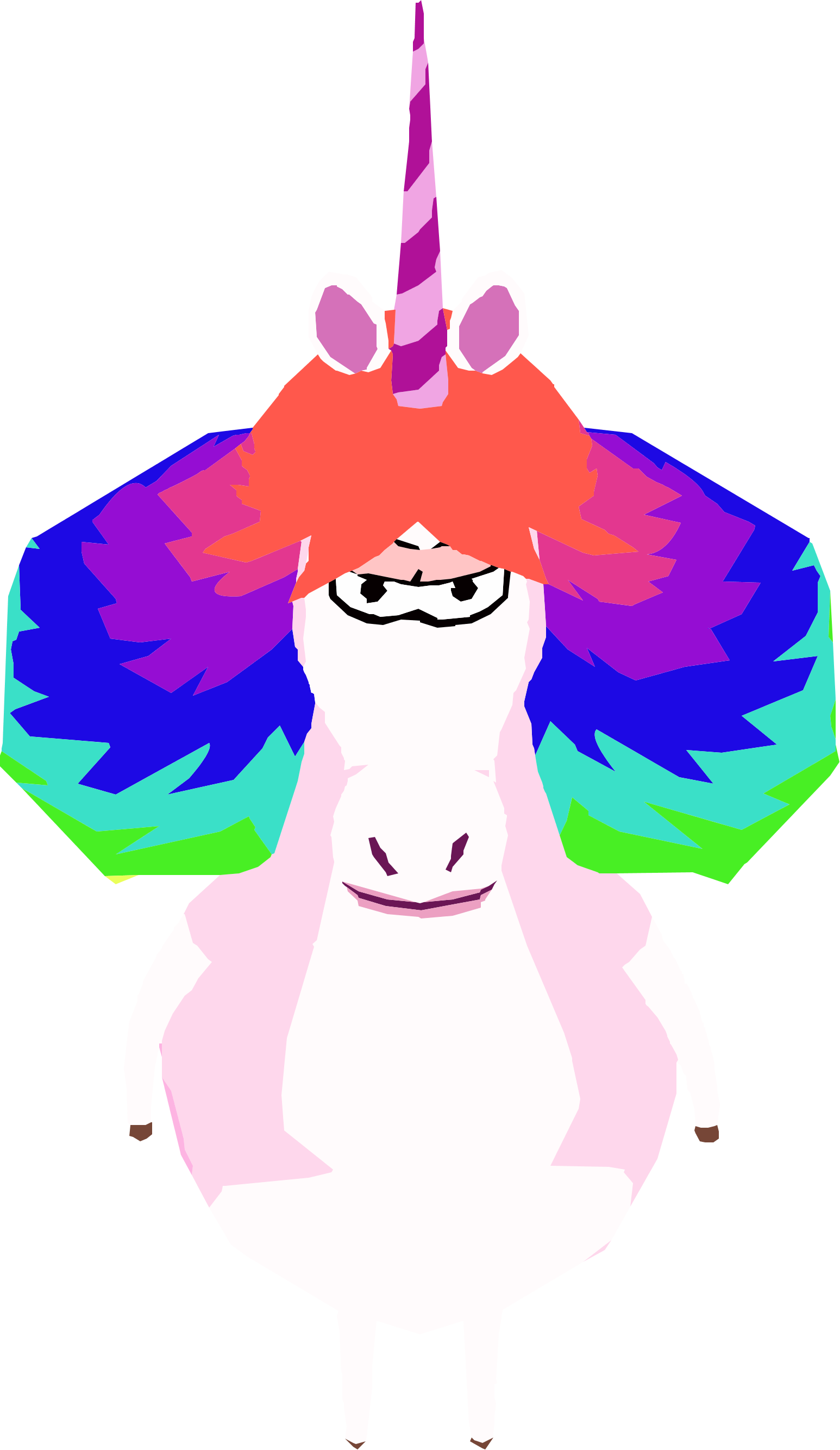 Rainbow Unicorn In Game - Rainbow Unicorn Club Penguin (1546x2668)
