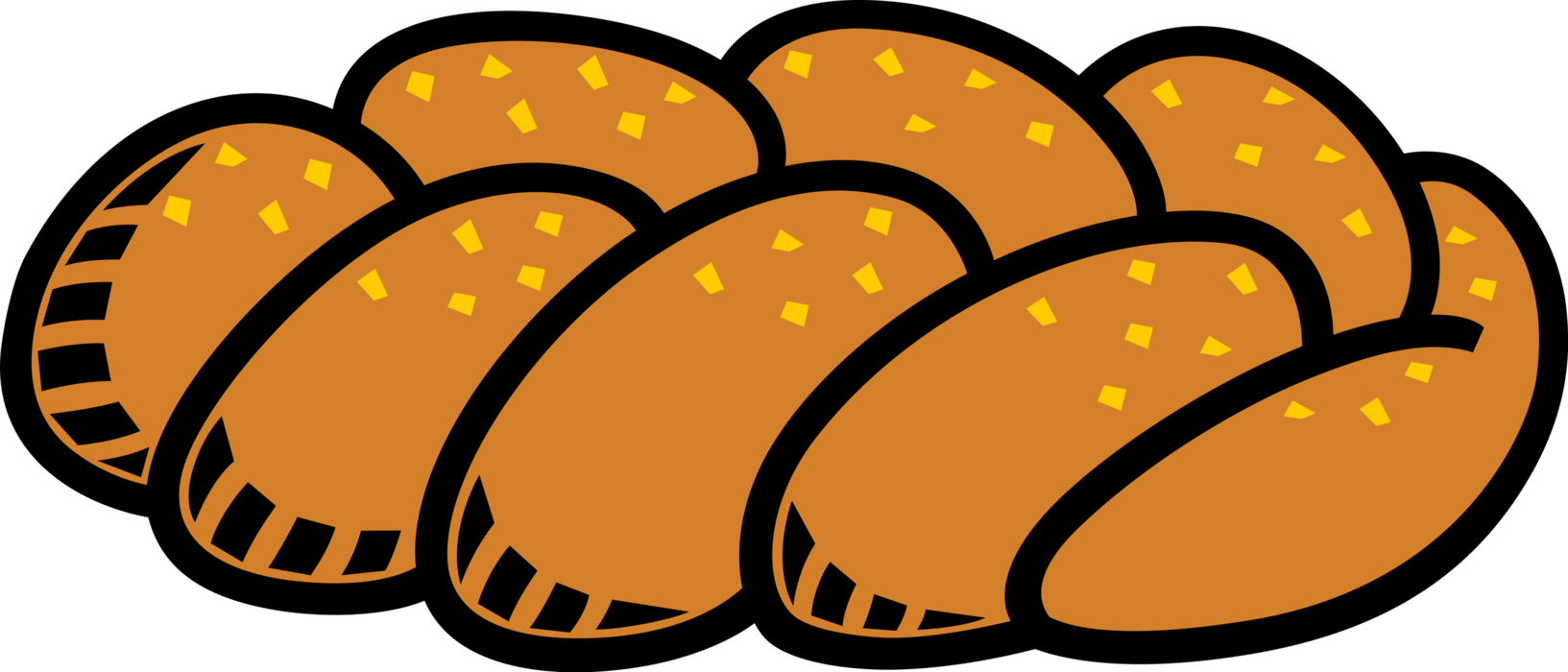 Vector Illustration Of Staple Food Baked Bread Prepared - Challah Clip Art (1633x700)