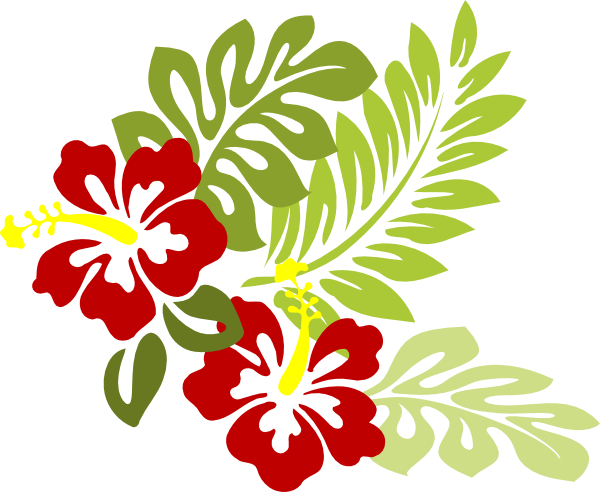 Hawaii Clipart Bunga Raya - Hawaiian Flower Png (600x492)