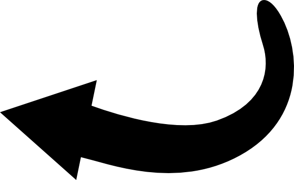 Black Curved Arrow Clip Art At Clker Com Vector Clip - Clip Art (600x367)