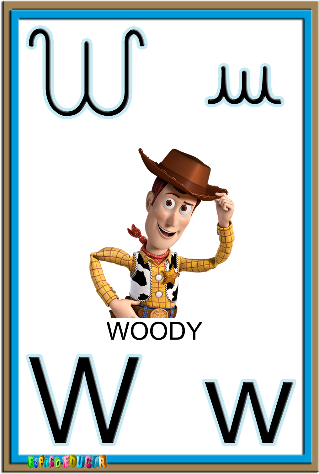 Alfabeto Quatro Tipos De Letras Colorido Ilustrado - Toy Story Woody Animation (1131x1600)