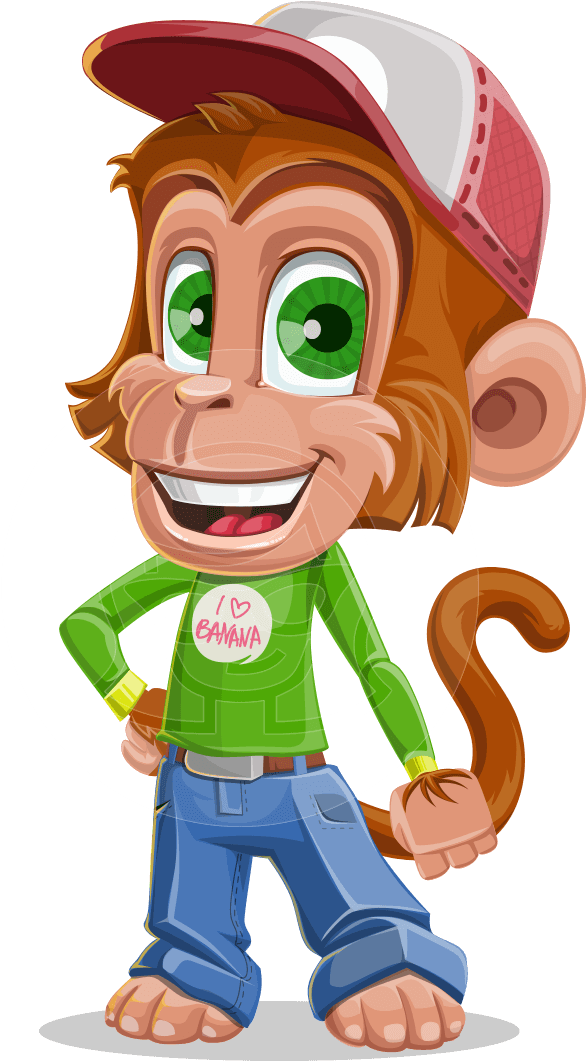 Bo Nobo The Cute Monkey - Cartoon (957x1060)