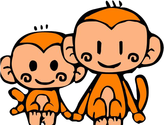 Two Cute Monkeys - Hình 2 Con Khỉ Dễ Thương (600x600)