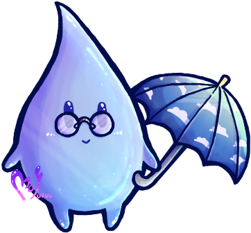 Drip The Umbrella Holding Raindrop By Mofufuu - Drip The Umbrella Holding Raindrop By Mofufuu (379x345)