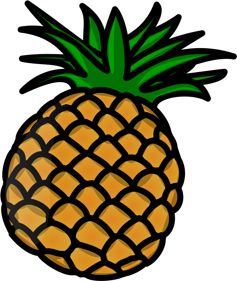 Open - Pineapple Clipart (1000x1000)