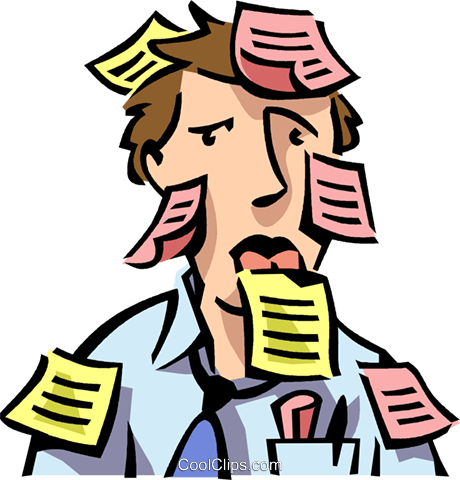 Man With Post-it Notes All Over Him Royalty Free Vector - Man With Post-it Notes All Over Him Royalty Free Vector (460x480)