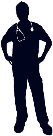 Doctor Hands On Waist Silhouette - Silueta De Trabajador Medico (512x512)