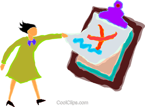 Woman And A Clipboard Royalty Free Vector Clip Art - Watercolor Painting (480x354)