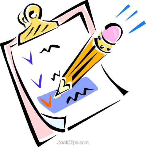 Pencil And Clipboard Royalty Free Vector Clip Art Illustration - Filling Out Forms Clipart (476x480)
