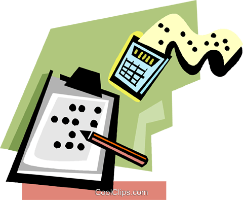 Calculator With Pencil And Clipboard Royalty Free Vector - Lapis E Calculadora Png (480x394)