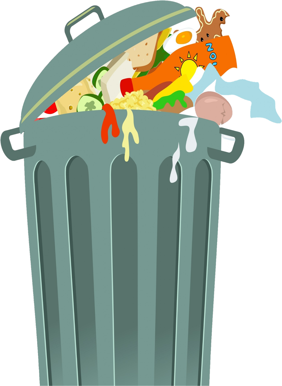 Trash Clipart Wrapper - Garbage Can Clip Art (1143x1600)