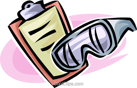 Safety Goggles And A Clipboard Royalty Free Vector - Clipart Science Goggles (480x308)