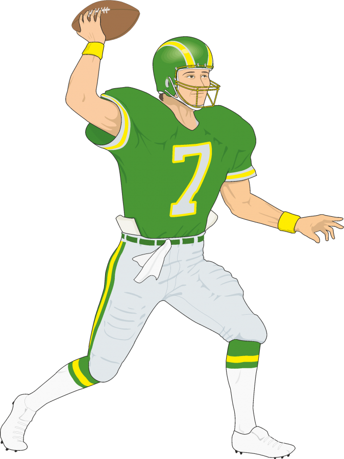 American Football Throw - Desenhos De Jogadores De Futebol Americano (674x900)