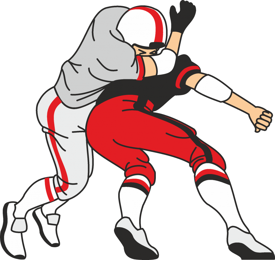 American Football Tackle - Illustration (900x853)