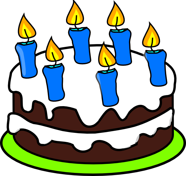 Cake 6 Candles Clip Art At Clker Com Vector Clip Art - Cake With 6 Candles Clipart (600x567)